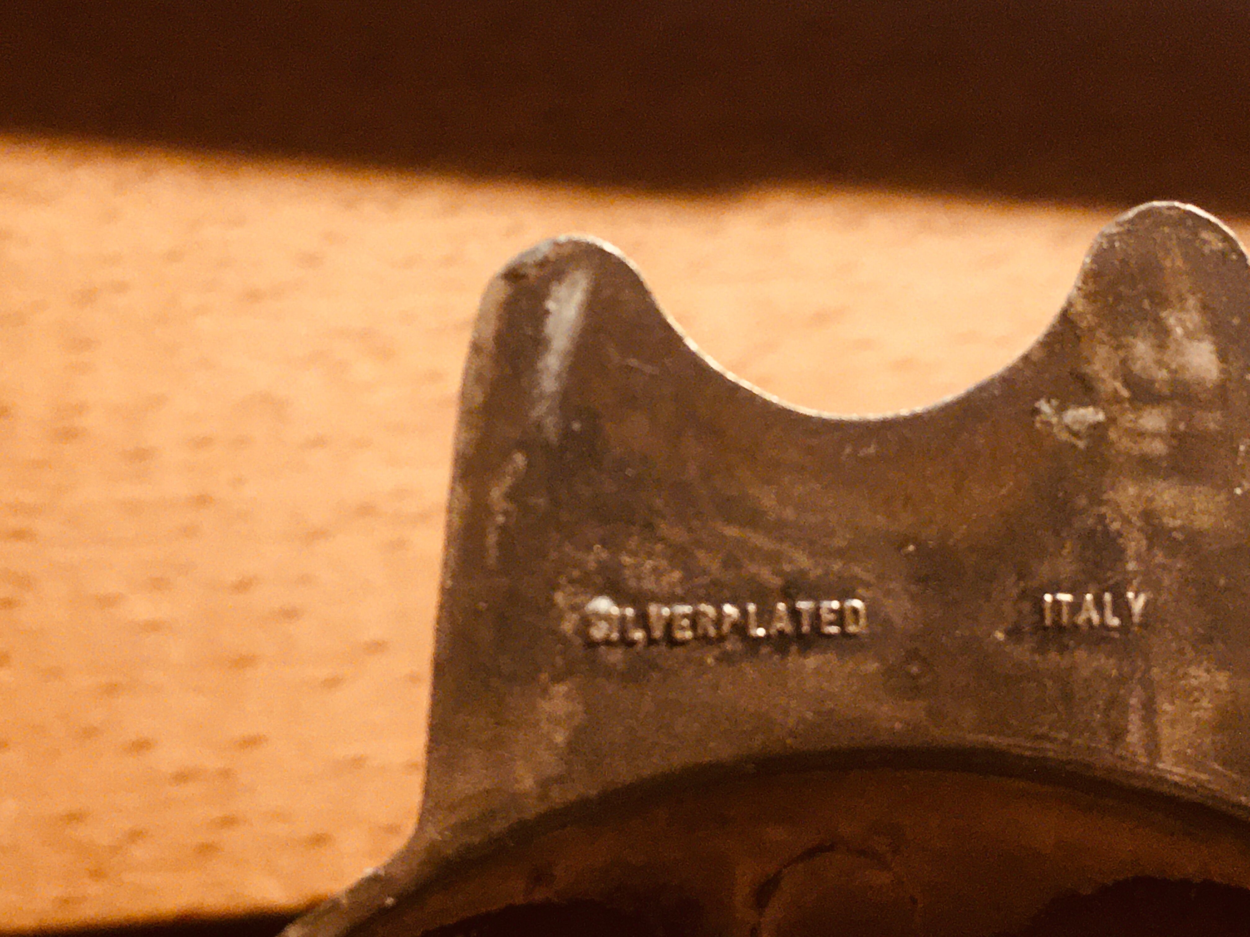 Italian wine carafe glass and silver plated