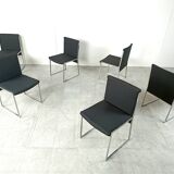 Chaises à repas italiennes vintage chromées, 1970