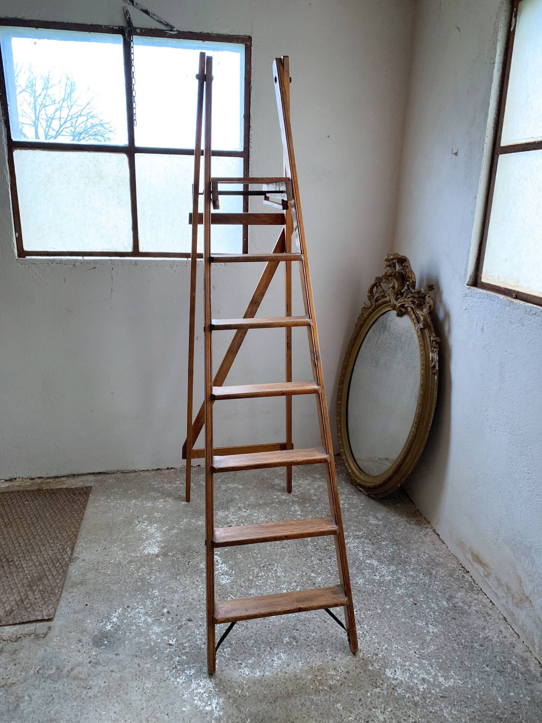 Former Slingsby wood workshop stepladder - 7 steps - english