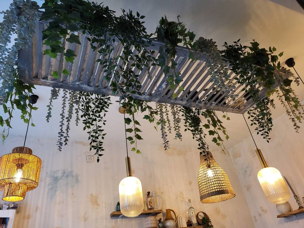 Set of 10 vintage wooden double shutters.