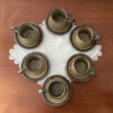 Stoneware Rocaille Cups and Saucers