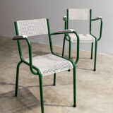 Pair of two metal garden armchairs 1960'