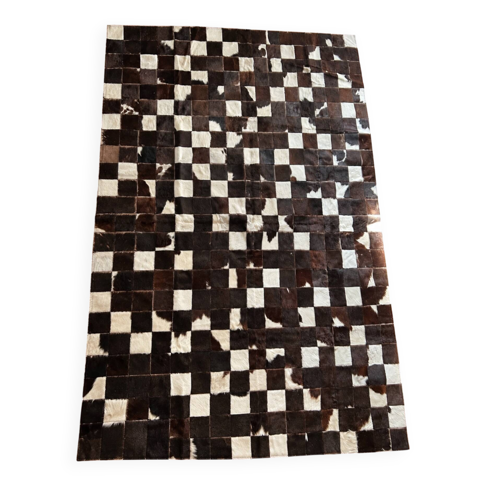 Tapis patchwork en véritable peau de vache 170 × 240 cm