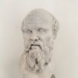 White Bust of Socrates, 1940, Plaster on a Black Marble Base