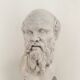 White Bust of Socrates, 1940, Plaster on a Black Marble Base
