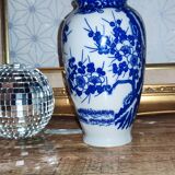 Vase fleurs bleu japan