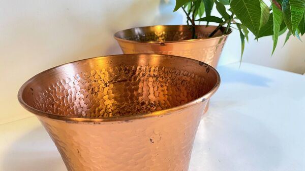 CACHE-POTS Cuivre Martelé ANNEES 60