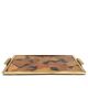 Hollywood regency brass and leaves resin tray, Montagnani Firenze Italy 1970s