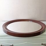 Round brown mirror plastic 80 years diameter 35cm