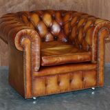 Chesterfield suite three-piece leather set