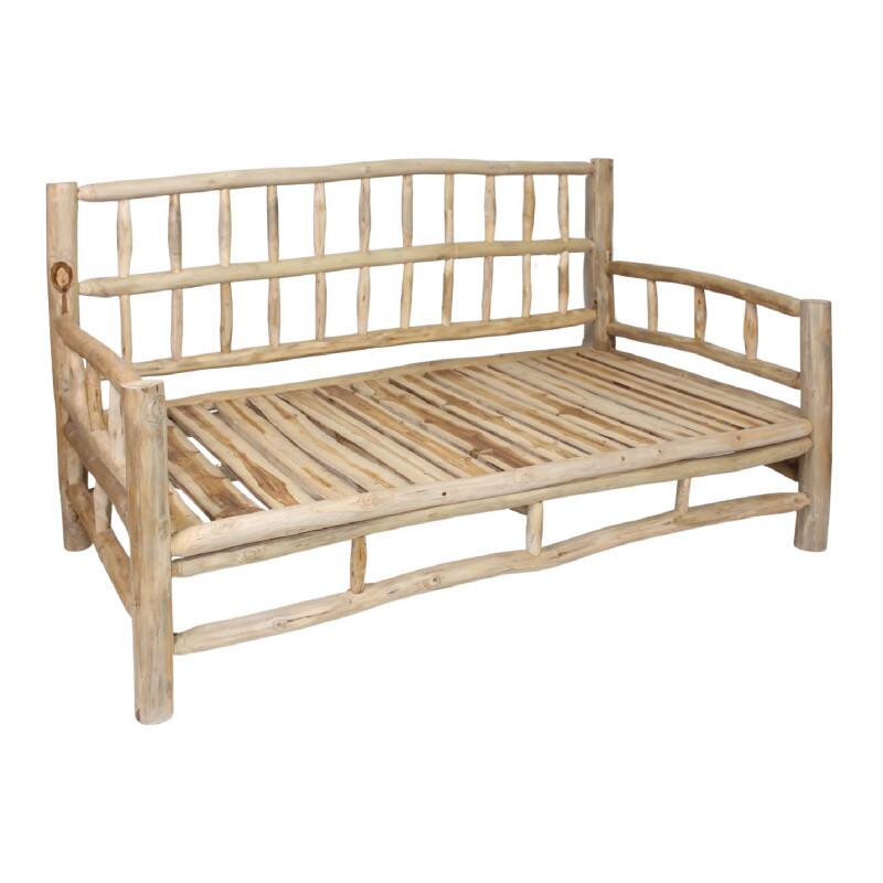 Banquette 2 places en bois avec coussins