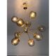 Contemporary Italian Gold Chandelier Sputnik in Style Murano Glass Smoked"