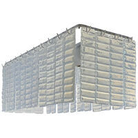 Opalino striped “listelli” murano glass rectangular chandelier