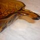dish fruit cluster in amber molded glass