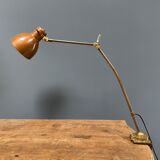 Industria Rotterdam clamp lamp made of brass and copper from the 1930s
