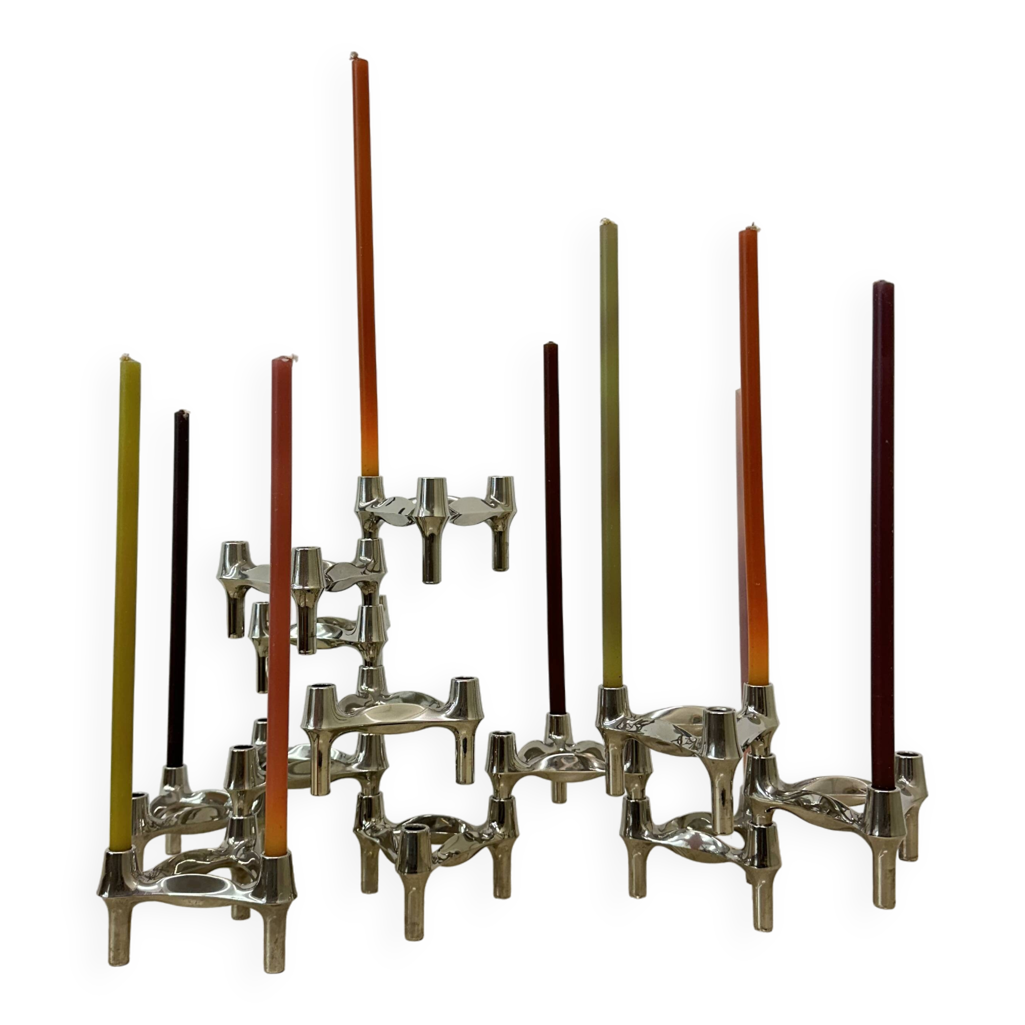 Large XL Candlestick by Fritz Nagel & Ceasar Stoffi and manufactured by BMF 1960’s nagelkandelaar