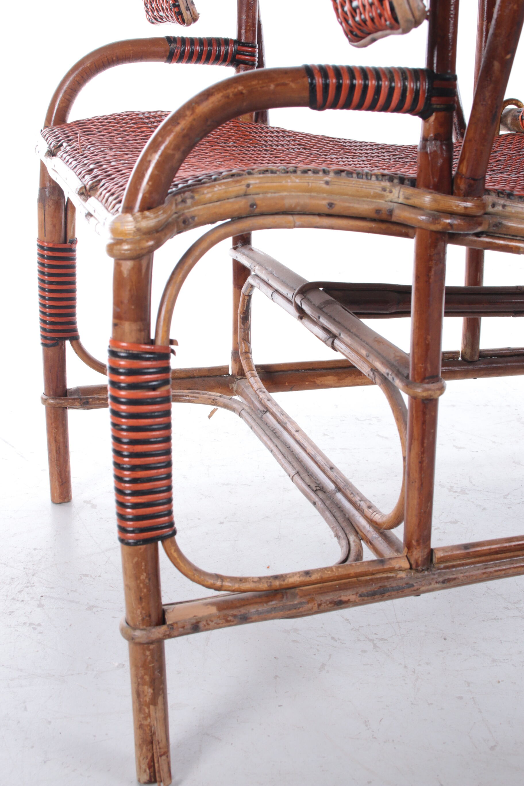 Vintage Rattan and bamboo Lounge chair, 1960s