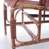 Vintage Rattan and bamboo Lounge chair, 1960s