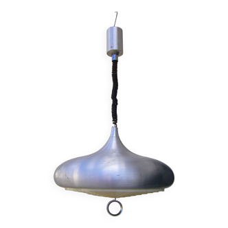 Vintage silver pendant lamp in aluminium