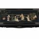 Table basse style chinois en bois noir et incrustrations de nacre