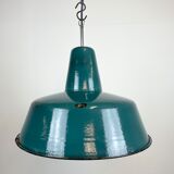 Industrial Green Enamel Factory Pendant Lamp, 1960s
