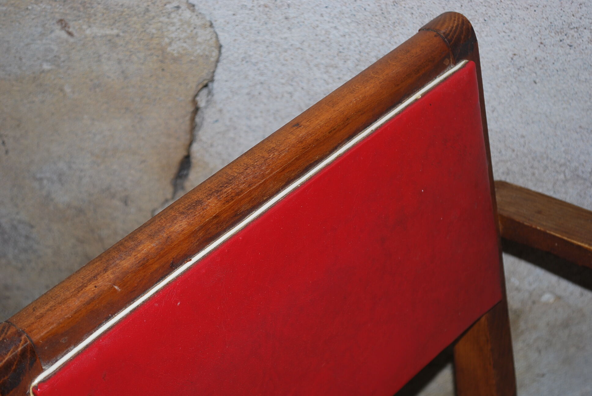 Fauteuil vintage année 40 rouge