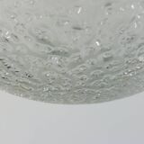 Vintage brass and frosted glass suspension, mid-century style, Doria Germany.