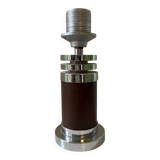 Vintage Chrome and Leatherette Lamp Base Roche Bobois 1975