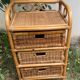 Commode trois tiroirs - Bambou Rotin - vintage