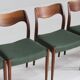 Set of 6 Vintage Danish dining room chairs by Niels Moller model 71