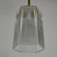Pendant Lamp, Pressed Glass and Brass, 1960s, Sweden