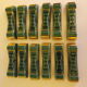 12 Doors green/golden ceramic knives - 1950s