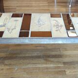 Coffee table herbarium décor Roger Capron Vallauris