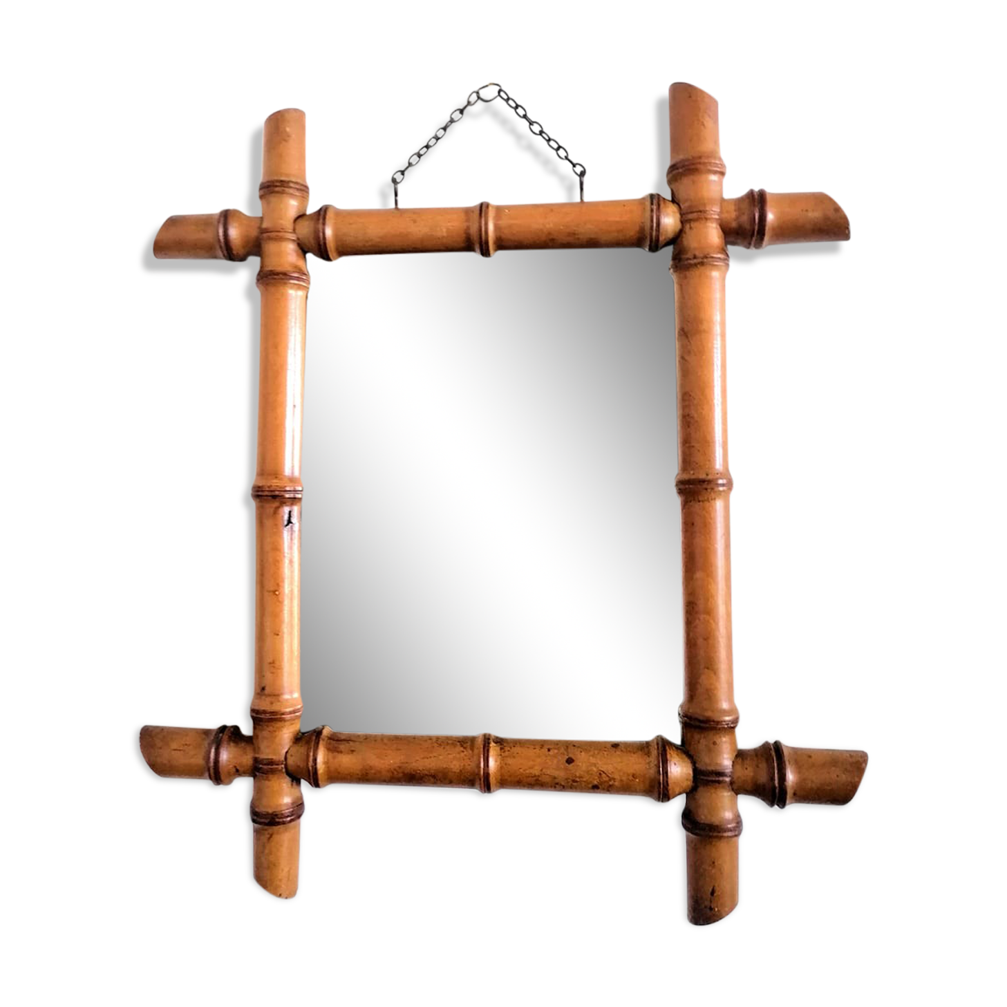 Bamboo barber mirror 42 cm, circa 1940