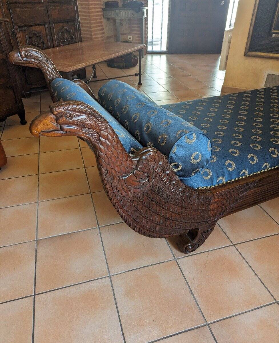 Empire period bench or daybed in Cuban mahogany
