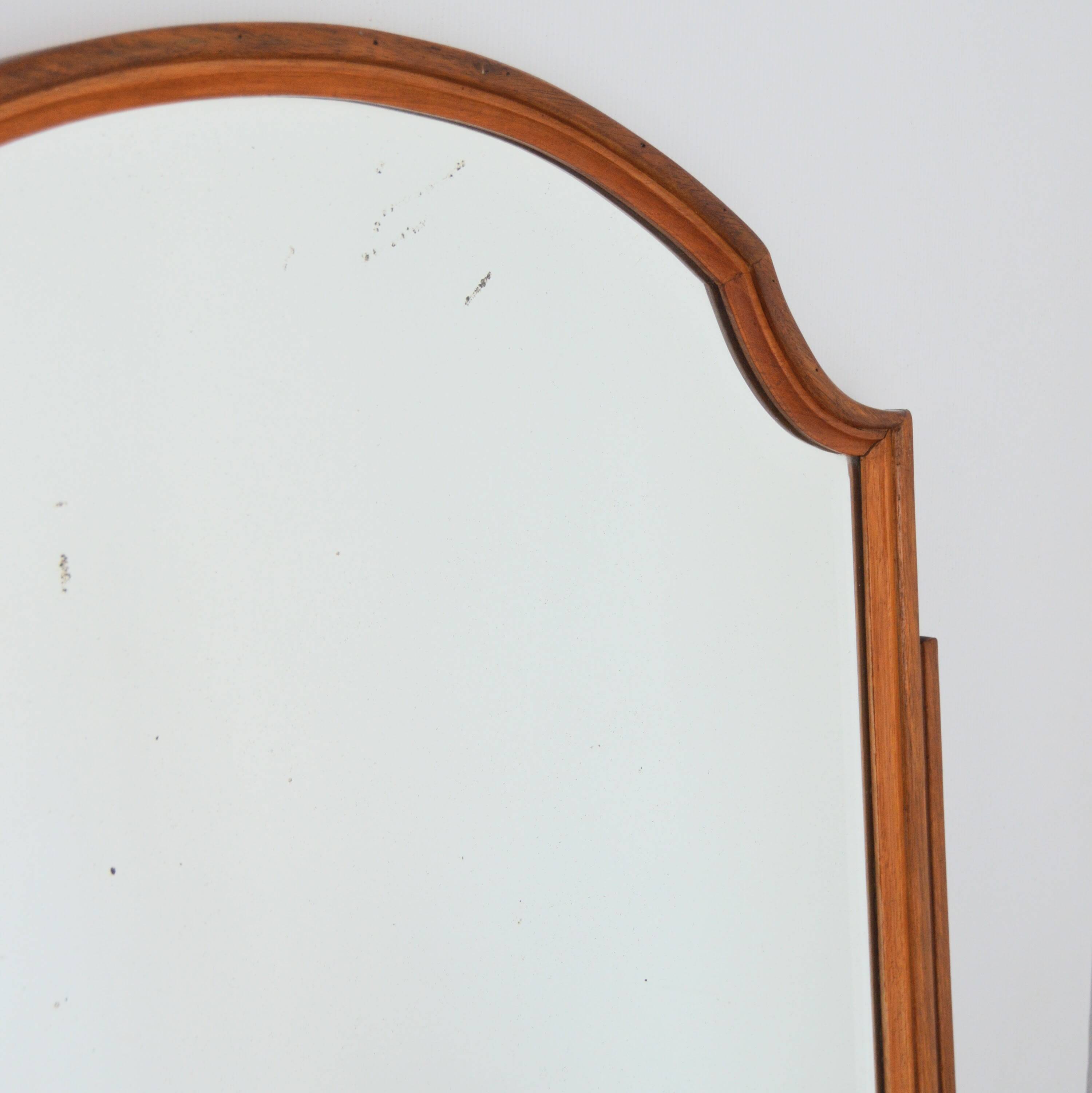 Antique bevelled mirror vintage 1930s