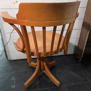 Swivel office chair in curved wood, 1950s