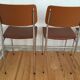 4 chaises skaï camel métal chromé années 70