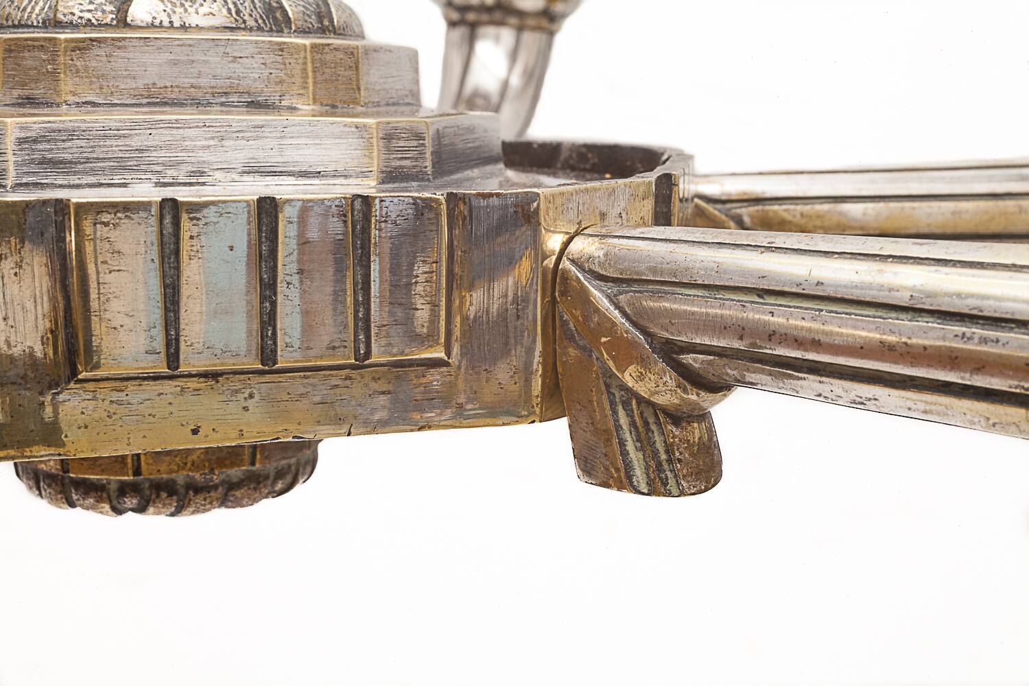 Art Deco silver-plated brass chandelier, 1920