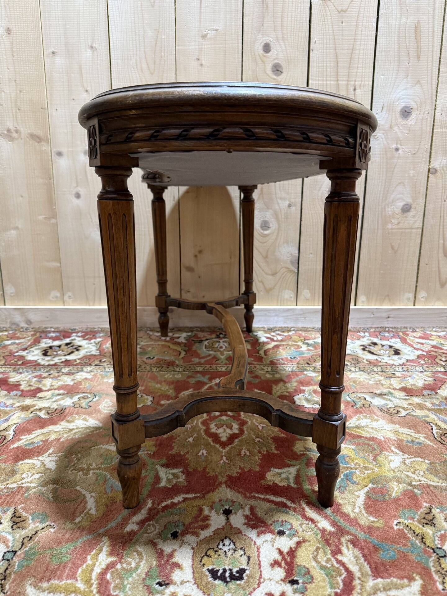 Louis XV style curved upholstered piano bench
