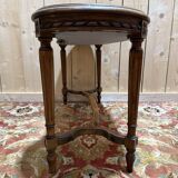 Louis XV style curved upholstered piano bench