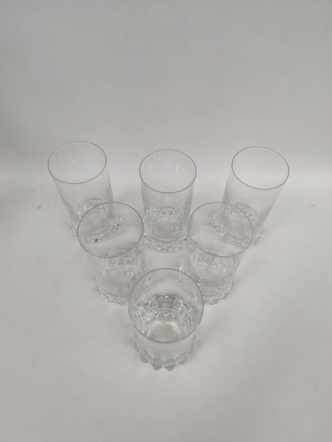 6 orangeade glasses, crystal water, 1970s