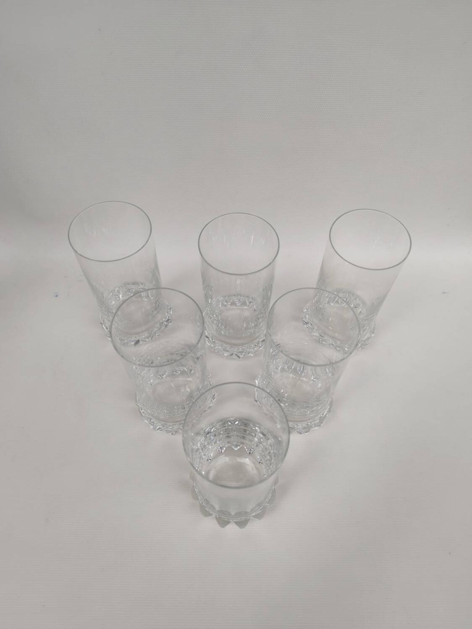 6 orangeade glasses, crystal water, 1970s