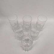 6 orangeade glasses, crystal water, 1970s