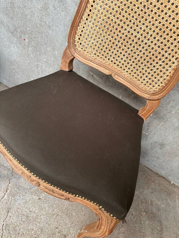 Chaise avec dossier en cannage