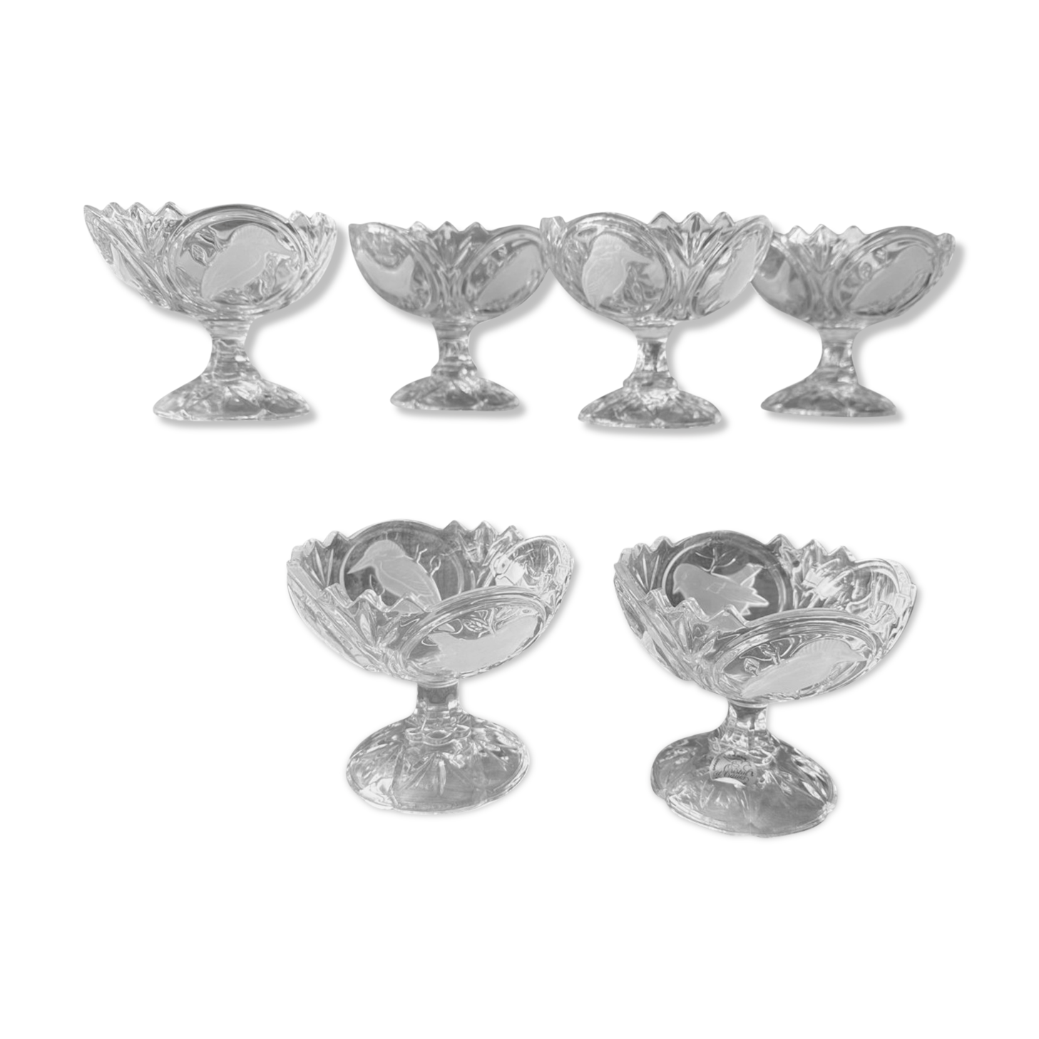 Vintage arque crystal dessert cups