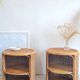 Pair of wicker bedside tables circa the 1970s.