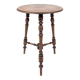 Table d’appoint vintage ronde à trois pieds en bois tourné massif style ant