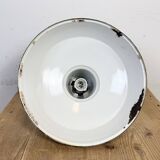 Industrial Grey Enamel Factory Pendant Lamp, 1960s