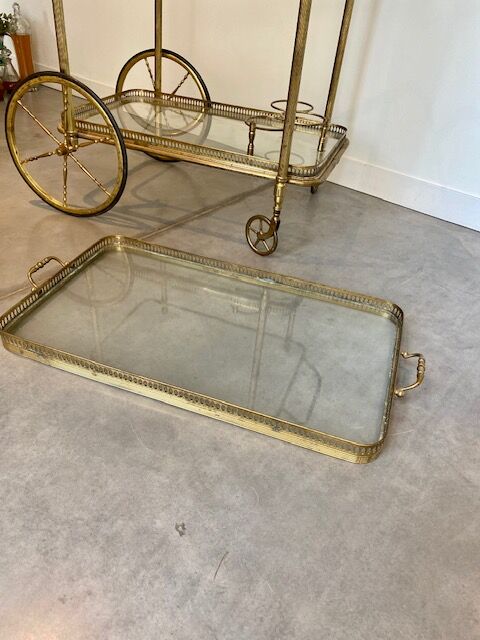 Vintage golden rolling trolley